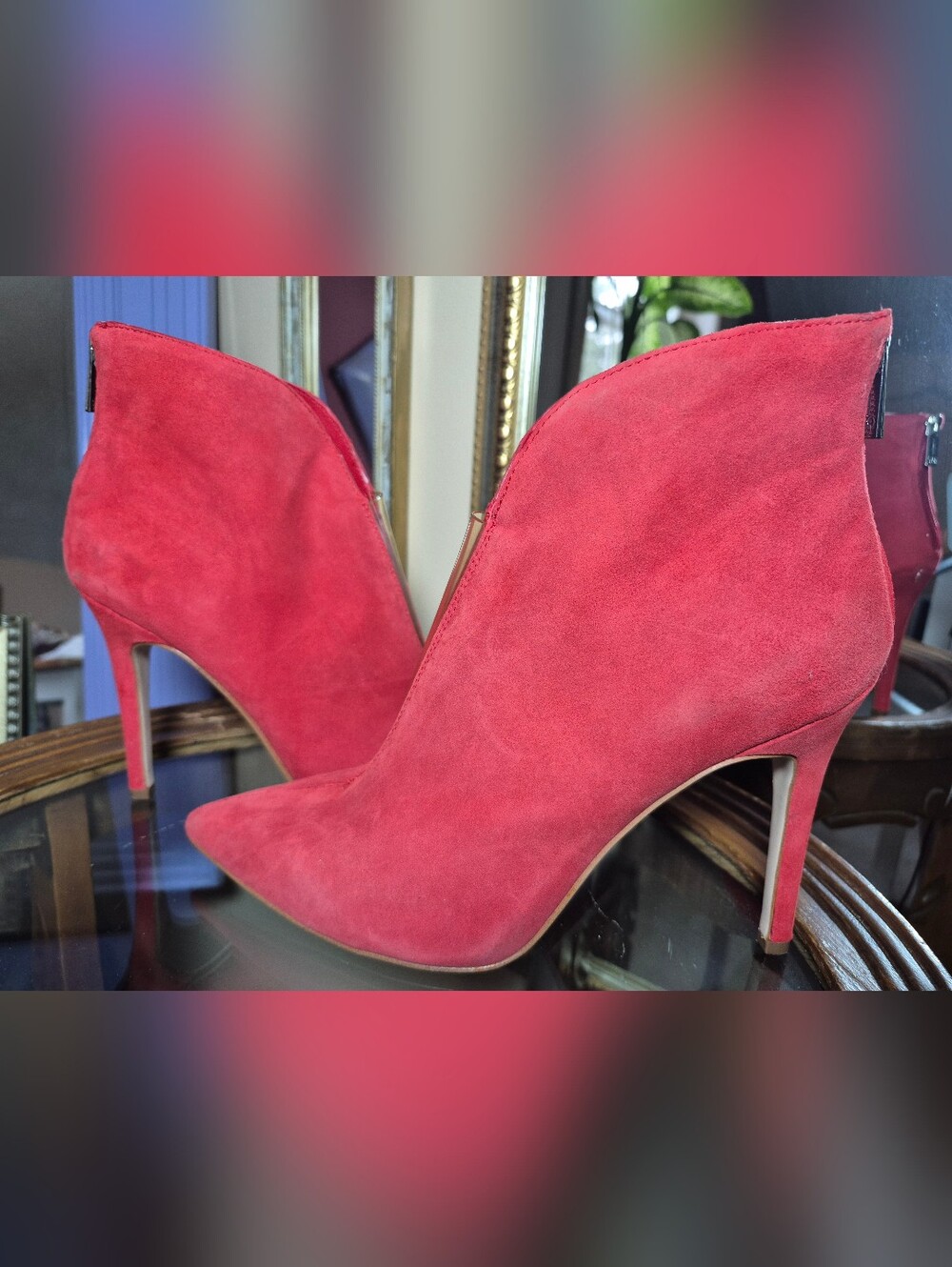 Jessica Simpson Piercie Red Suede Bootie - Size 9